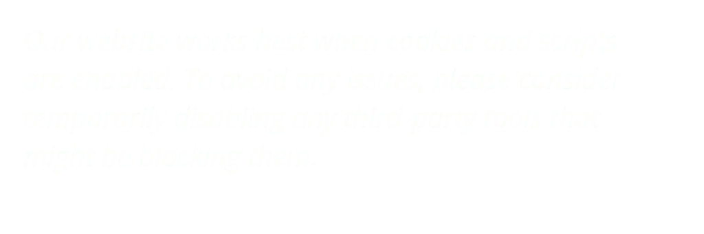 A website notice advising users on how to avoid technical issues
