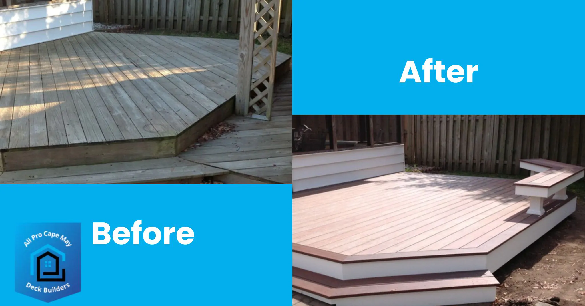 Before and After Patios Design Service - All Pro Cape May Deck Builders