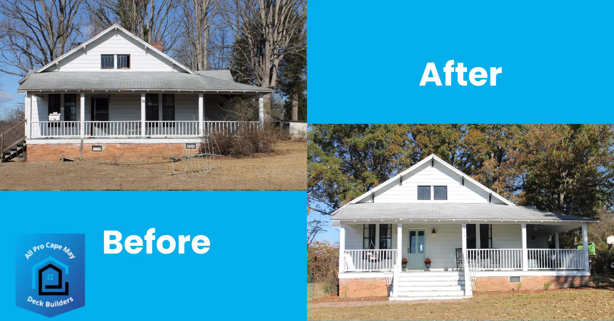 Before and After Porch Design Service - All Pro Cape May Deck Builders